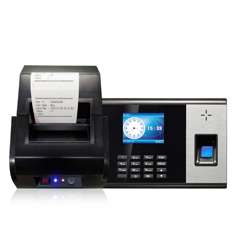Fingerprint reader time and attendance with printer